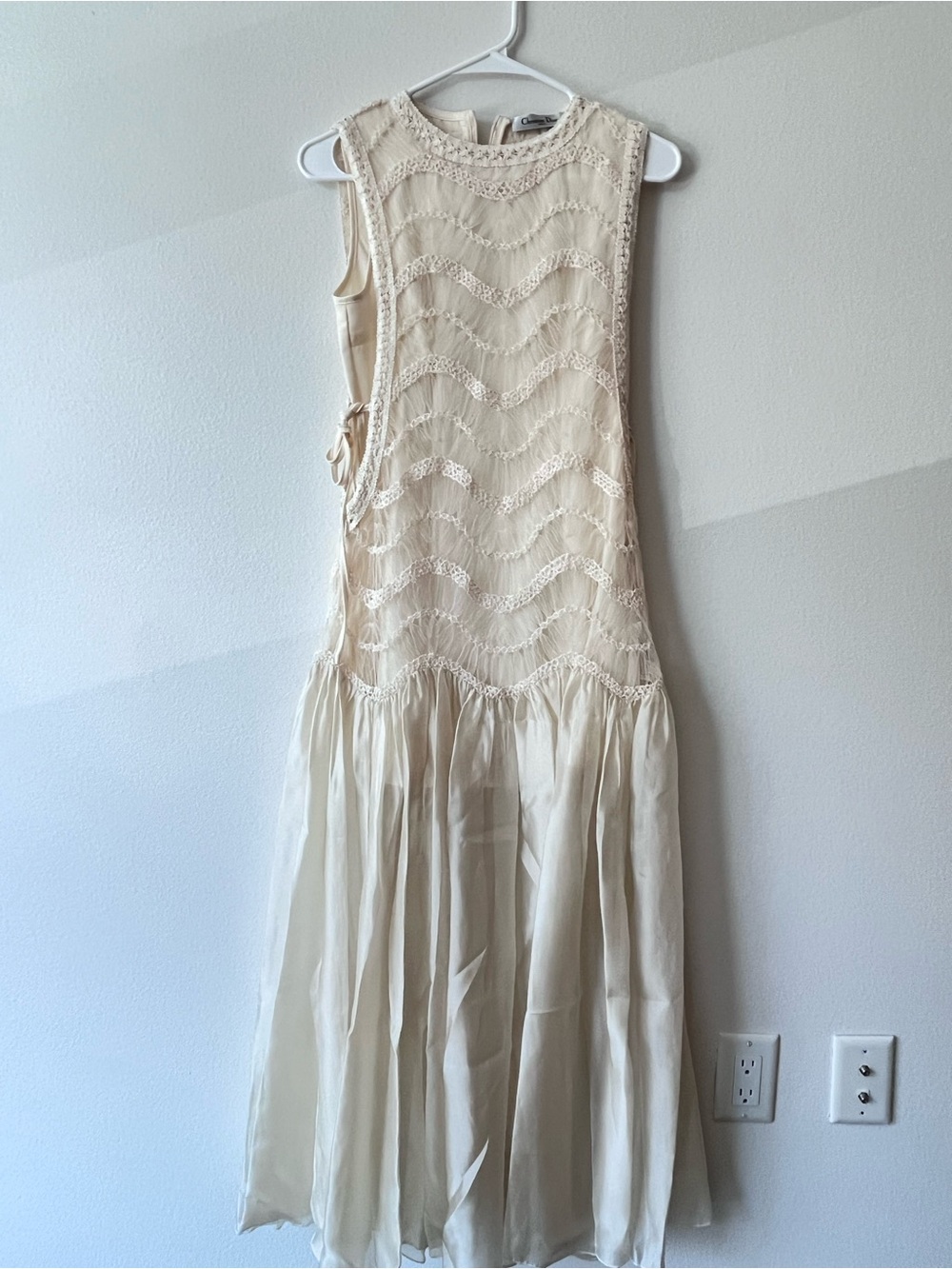 Dior Cream Sleeveless Maxi Dress